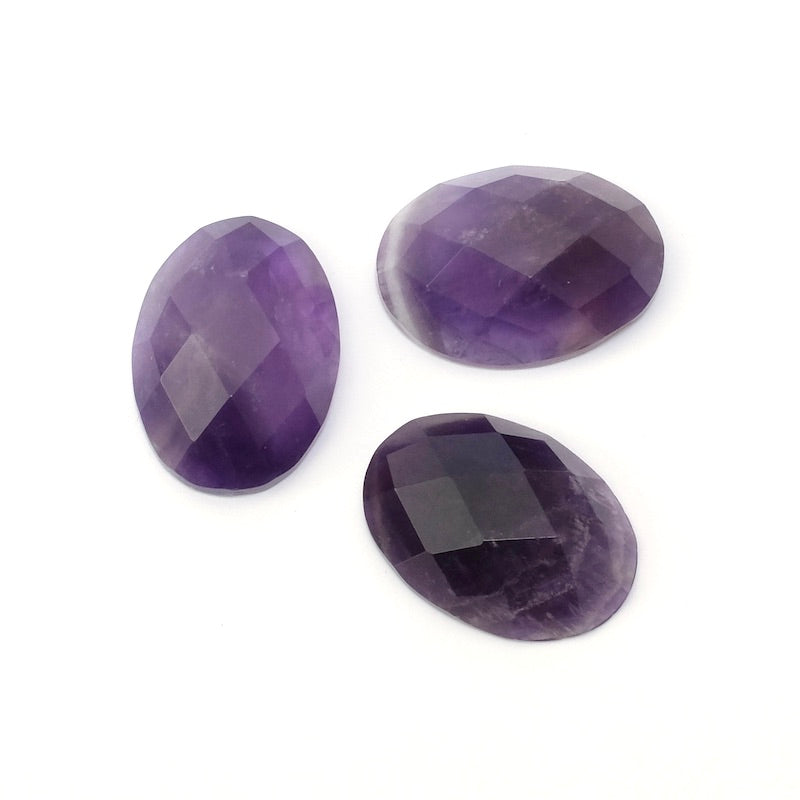 Φυσική πέτρα cabochon Οβάλ με όψη 13 x 18mm σε Αμέθυστο