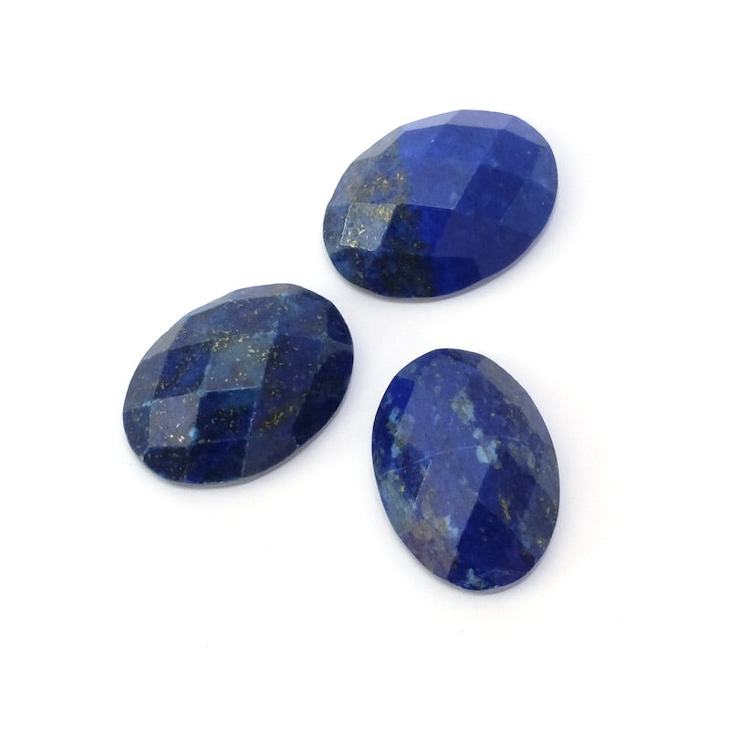 Cabochon pierre naturelle Ovale facetté 13 x 18mm en Lapis Lazuli