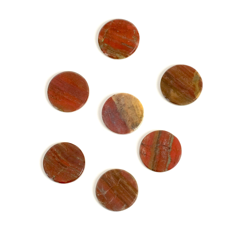 Cabochon pierre naturelle plat 12mm Jaspe rouge