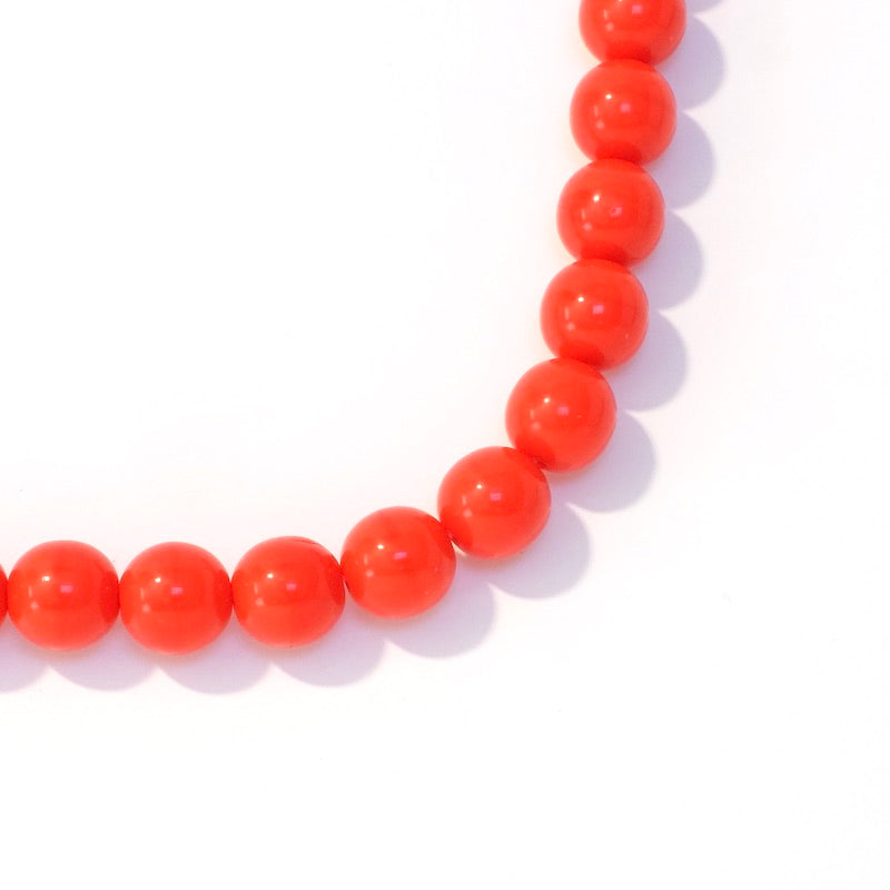 Fil de perles de Bohème rondes 8mm rouge opaque