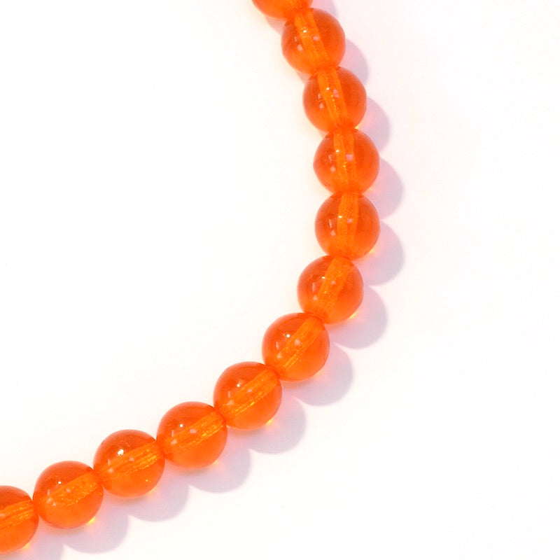 Fil de perles de Bohème rondes 8mm orange transparent