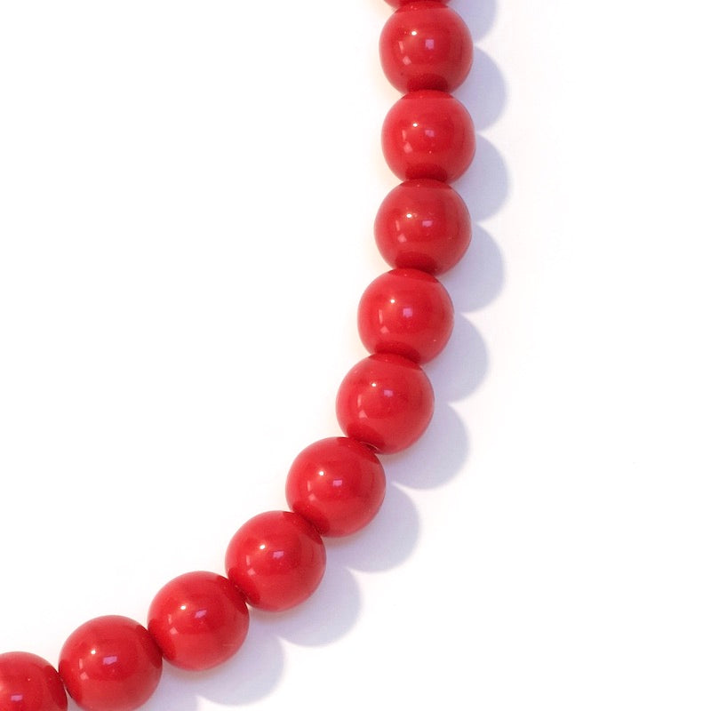 Fil de perles de Bohème rondes 8mm Rouge opaque