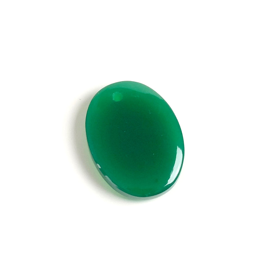 Pendentif Galet en  pierre naturelle 15 x 20mm Onyx vert