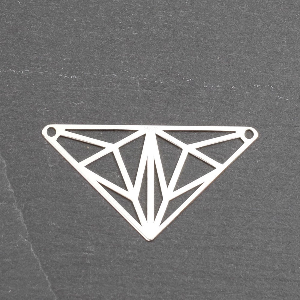 Connecteur Triangle graphique ajouré en Argent 925