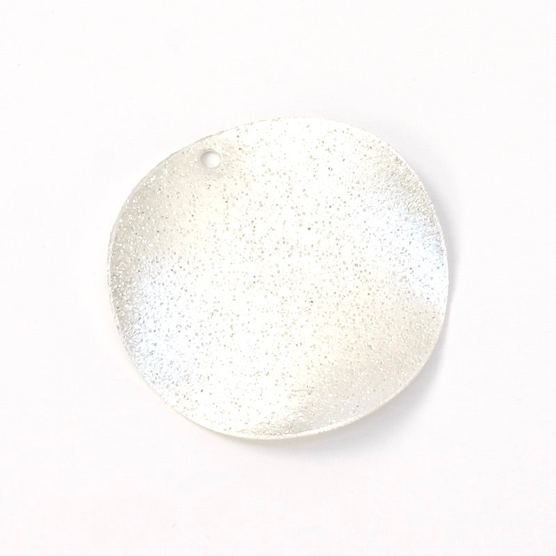 2 round sparkling pendants in 925 silver brass