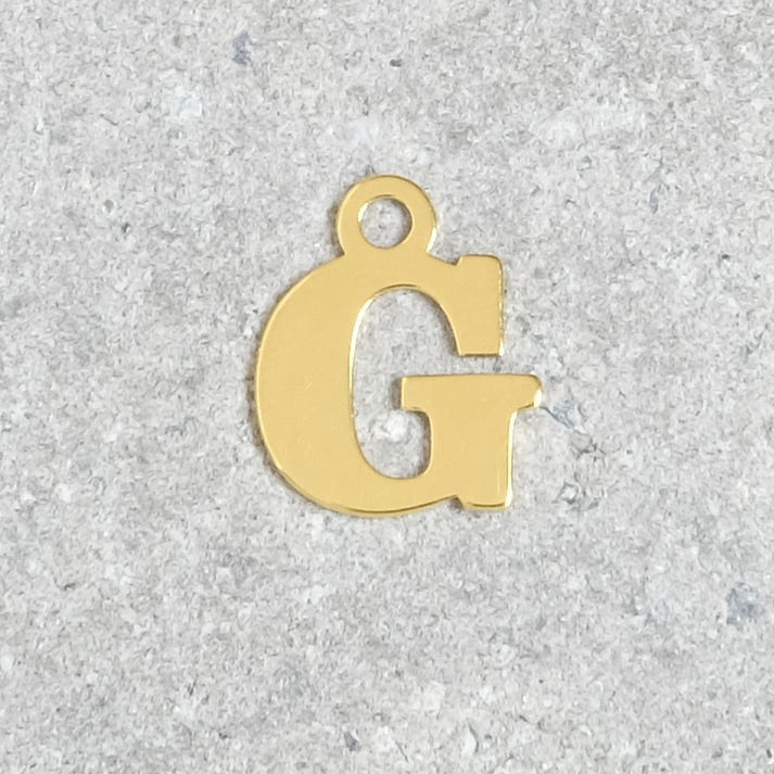 Pendentif lettre G en argent 925 doré à l&#39;or 24K
