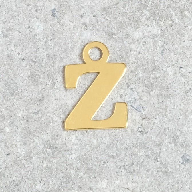 Pendentif lettre Z en argent 925 doré à l'or 24K
