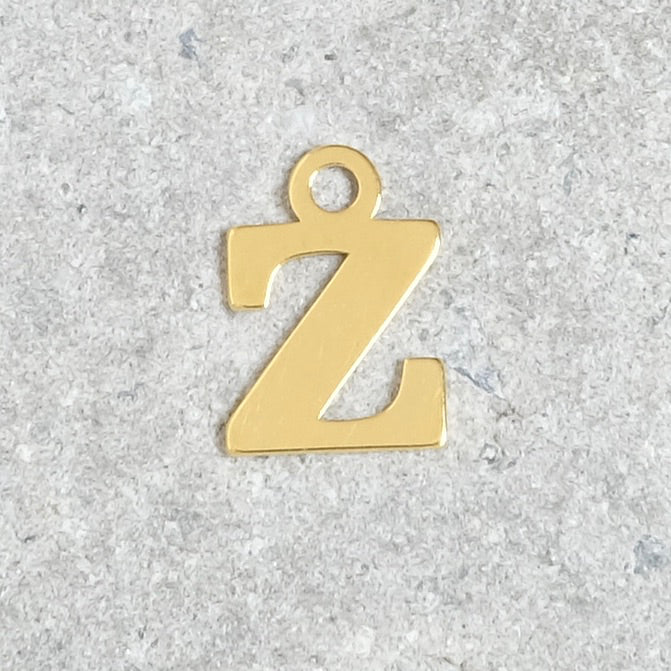 Pendentif lettre Z en argent 925 doré à l'or 24K