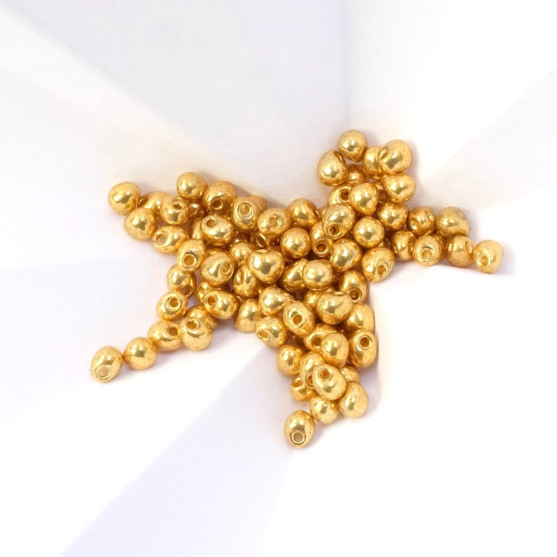 5 grammes de perles Miyuki gouttes 3,4mm Duracoat Galvanized Gold 4202