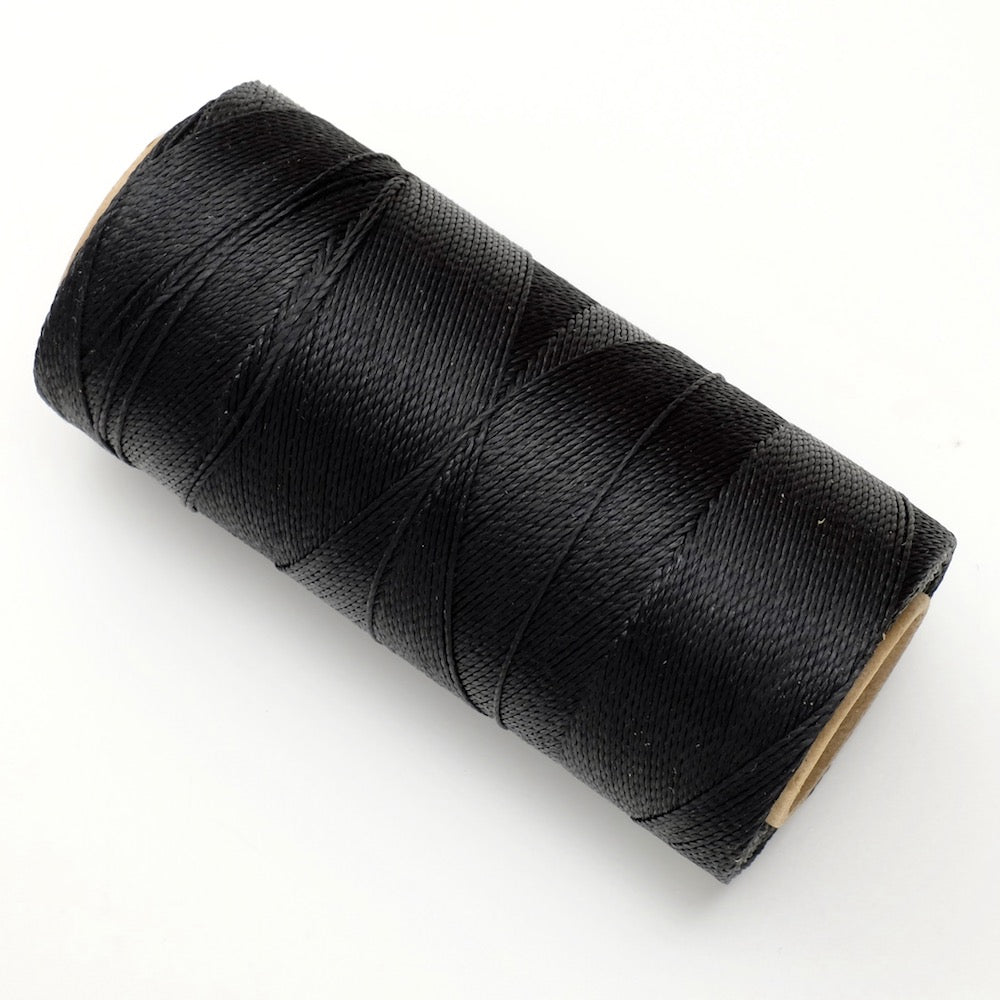 Bobine de fil ciré Linhasita 0,5mm pour micro macramé - Noir