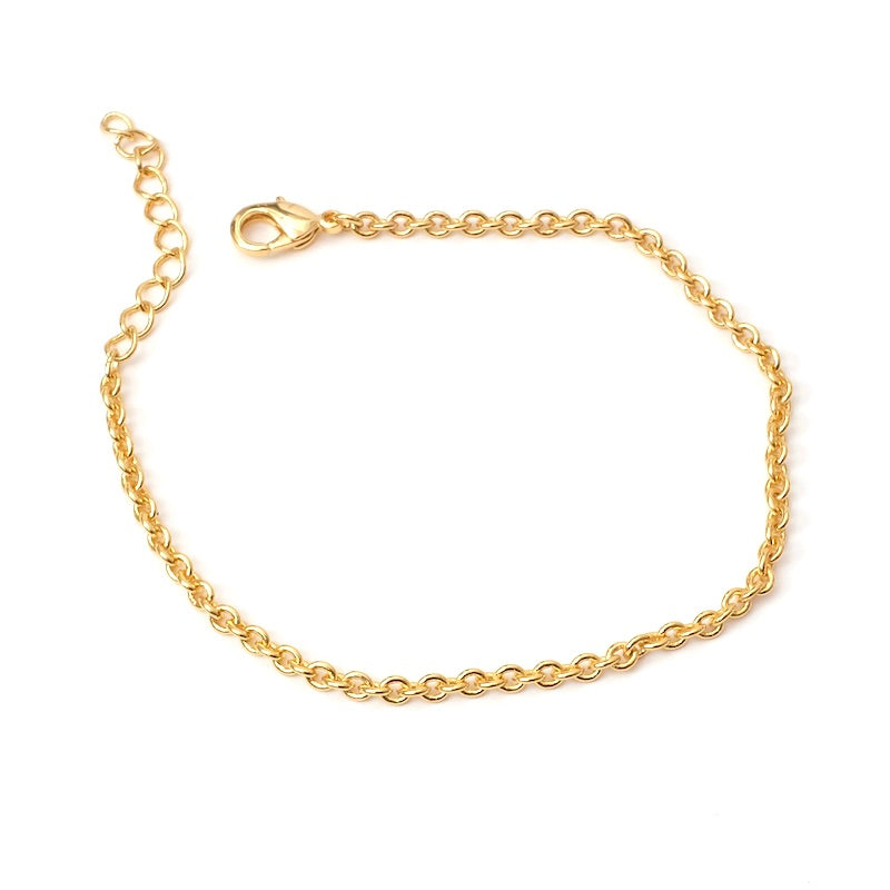 Bracelet chaine soudée en Laiton doré à l&#39;or fin 24K Premium