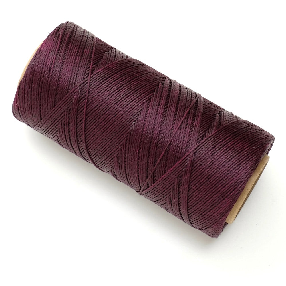 Bobine de fil ciré Linhasita 0,5mm pour micro macramé - Violet évêque