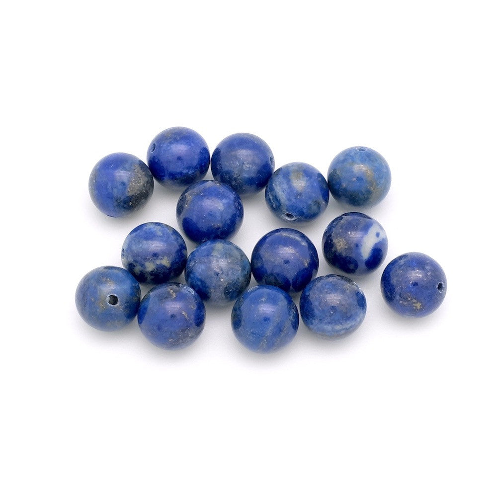 Lot de 4 perles de Lapis Lazuli rondes 10mm naturelles non teintes 