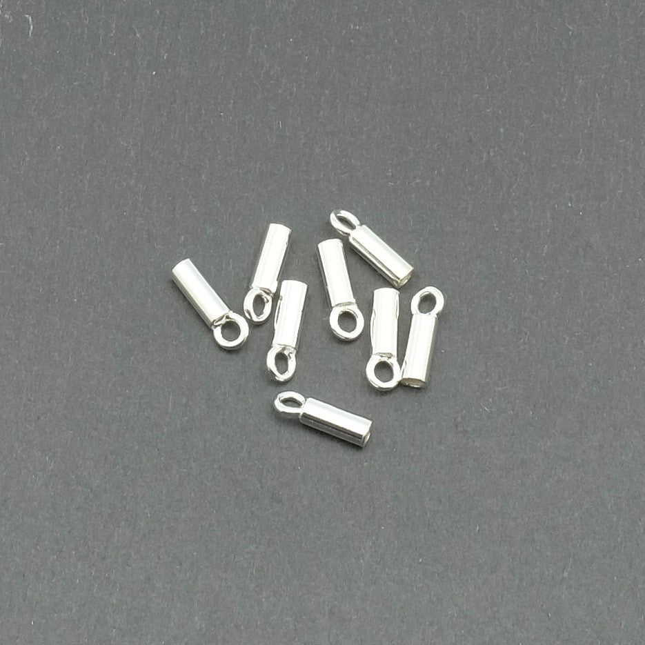 4 embouts ronds 2mm en argent massif 925