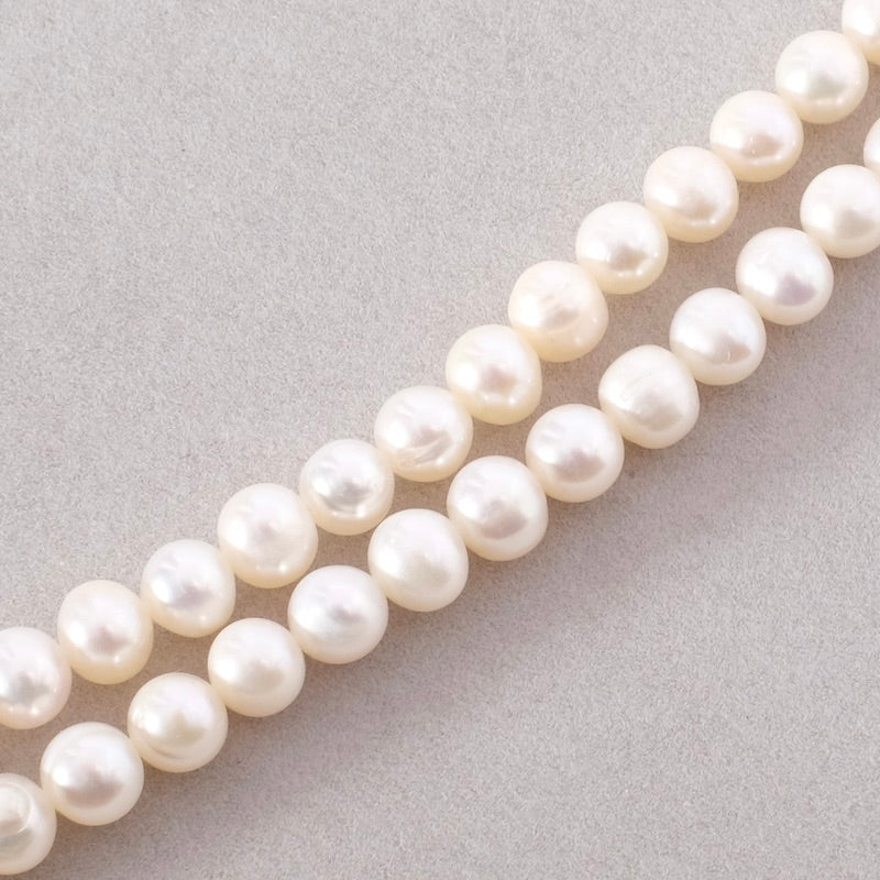 6 Perles de culture 6mm Nacre naturelle