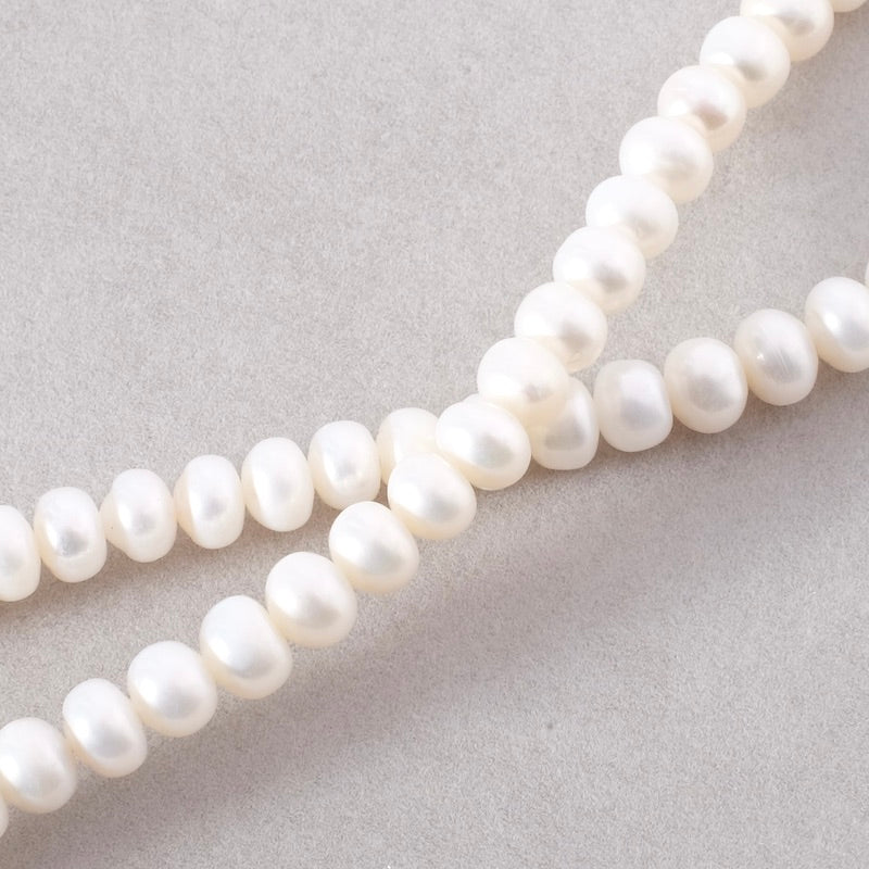6 perles de culture 7mm irrégulières de Nacre naturelle