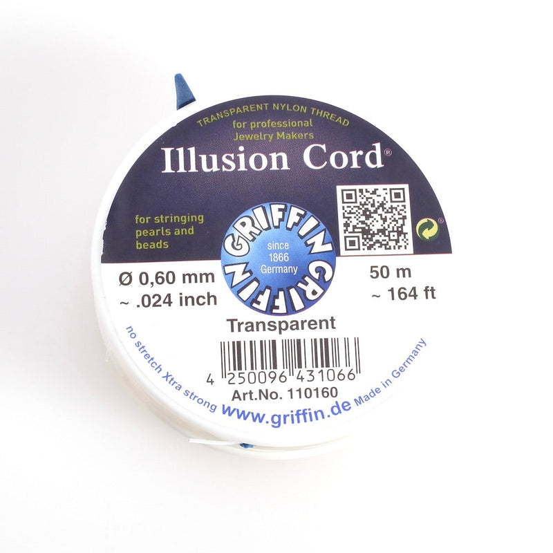 Bobine de fil nylon transparent Griffin de 50m, 0,60mm de diamètre.