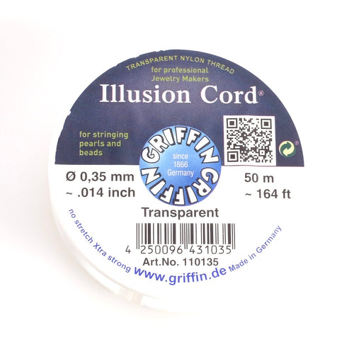 Bobine de fil nylon transparent Griffin de 50m, 0,35mm.