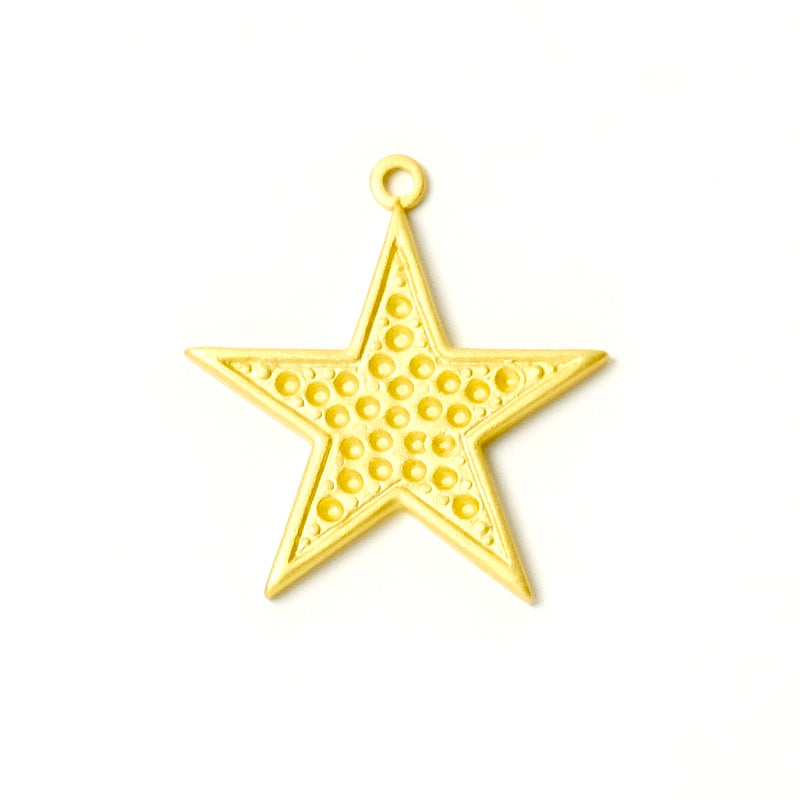 Pendentif étoile en laiton doré Mat 24K