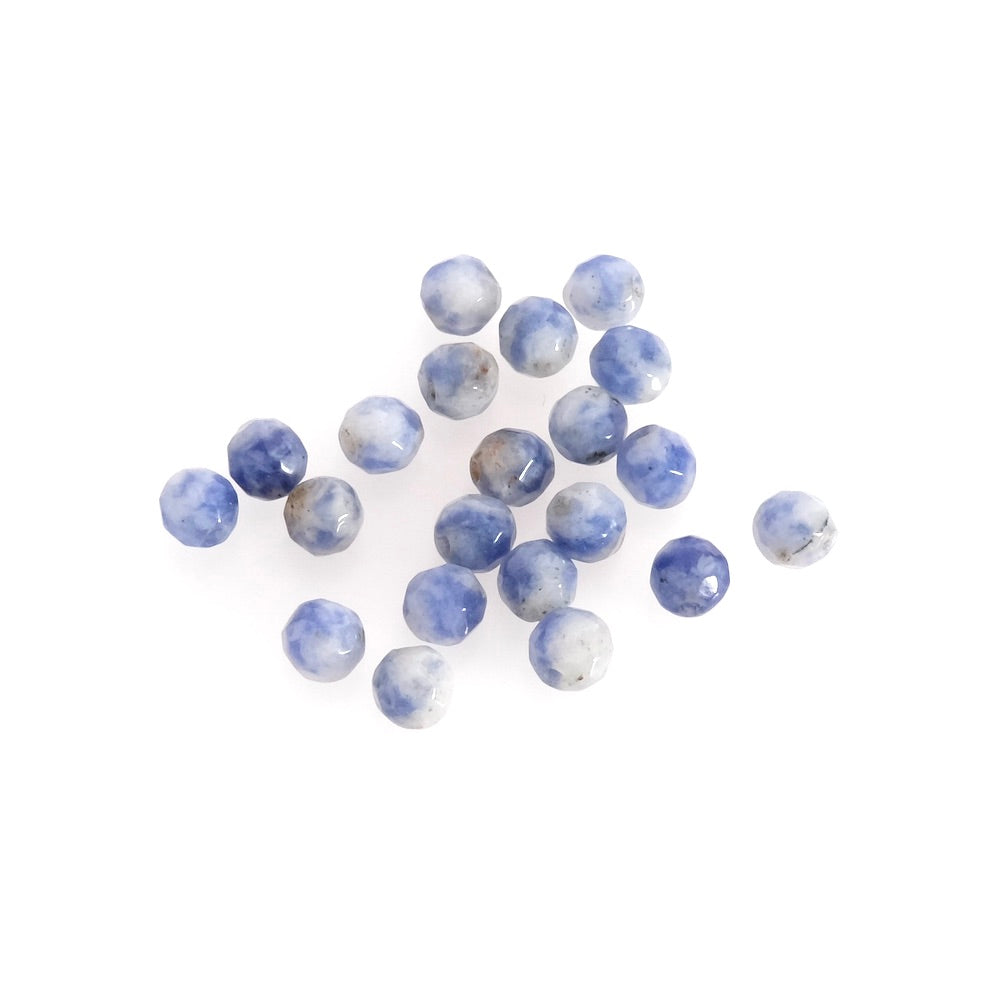 20 perles naturelles facettées 4mm Sodalite