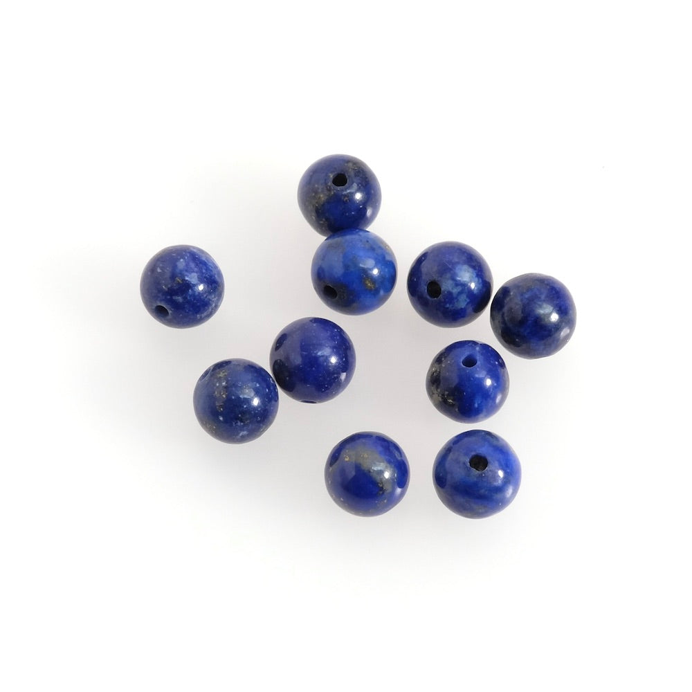 10 perles rondes 6mm naturelles de Lapis Lazuli
