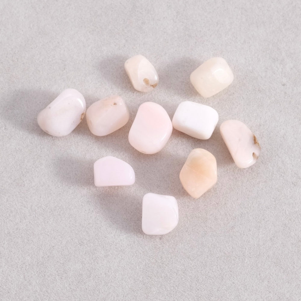 10 perles naturelles irrégulières en Opale rose