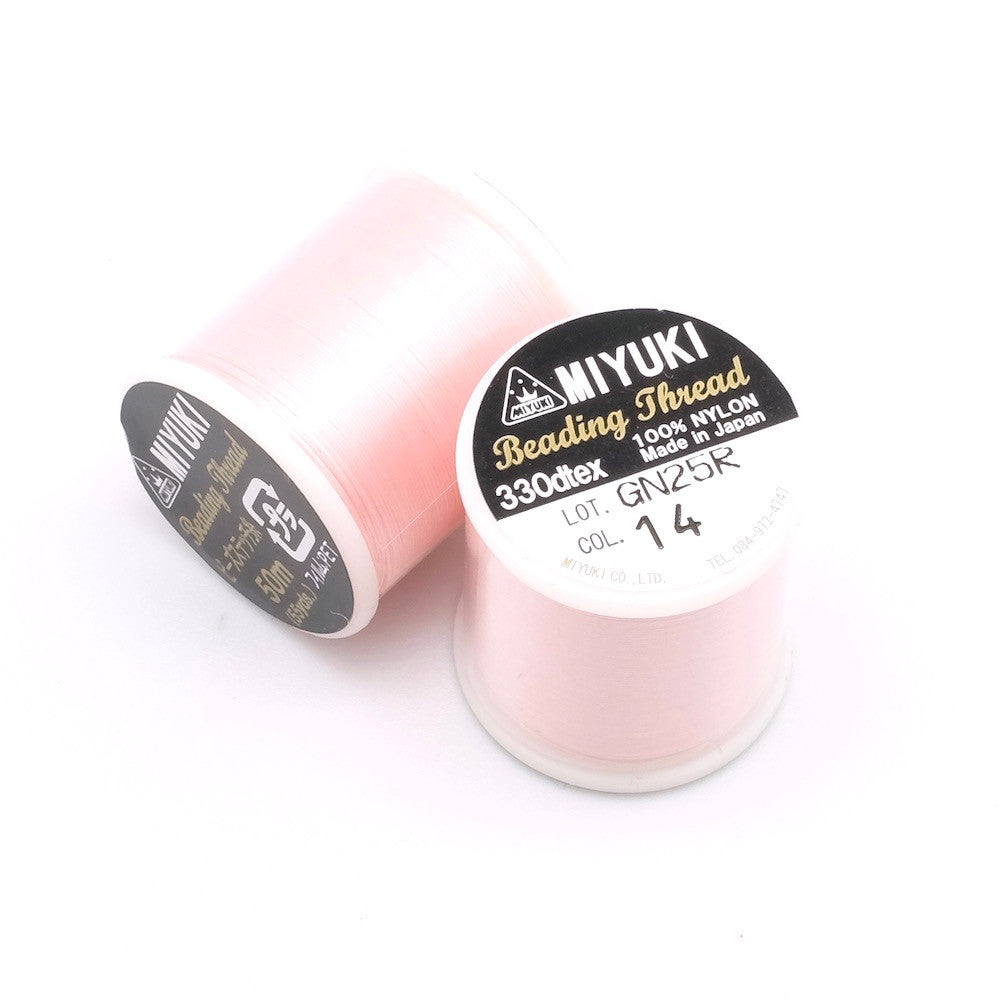 Bobine de 50 mètres de fil nylon Miyuki Beading thread 0,25mm Light pink N°14