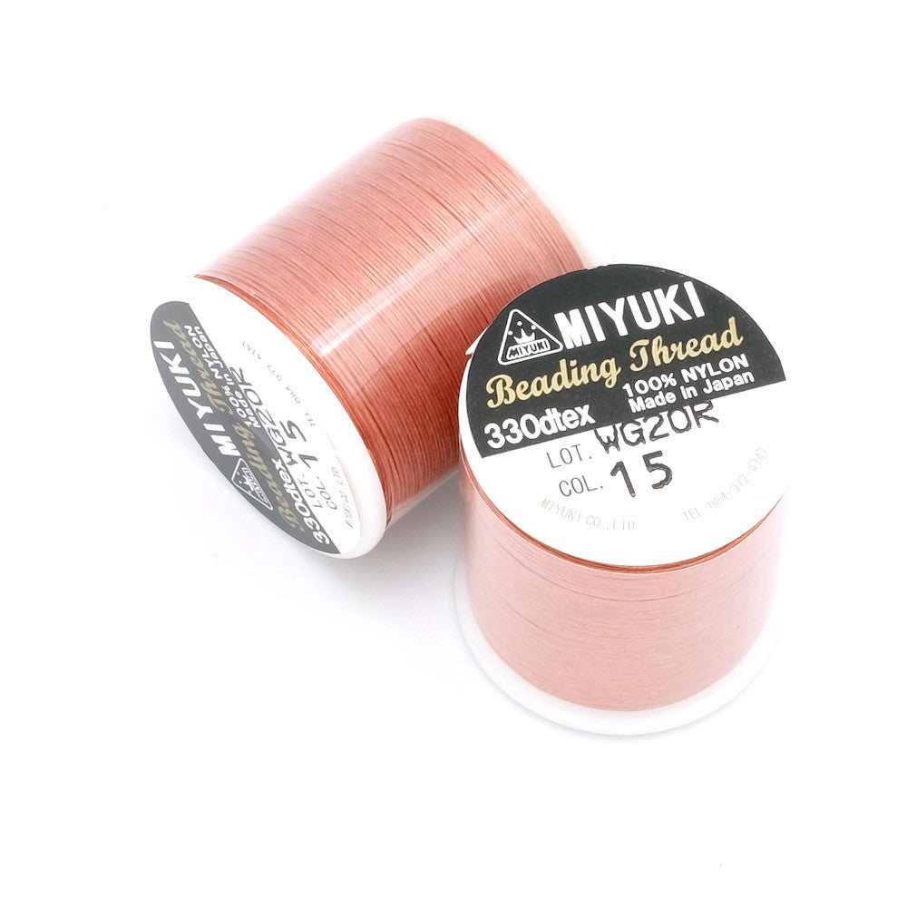 Bobine de 50 mètres de fil nylon Miyuki Beading thread 0,25mm Marron N°15 