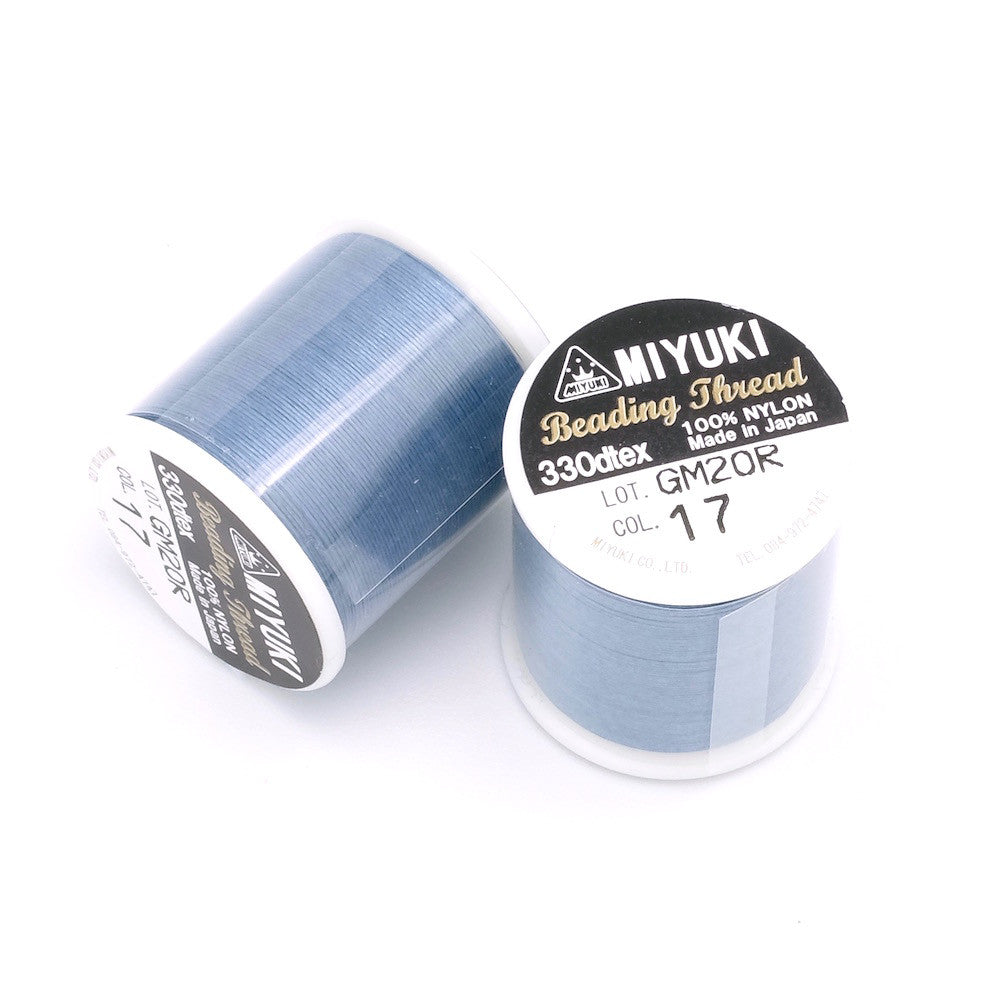 Bobine de 50 mètres de fil nylon Miyuki Beading thread 0,25mm Bleu N°17