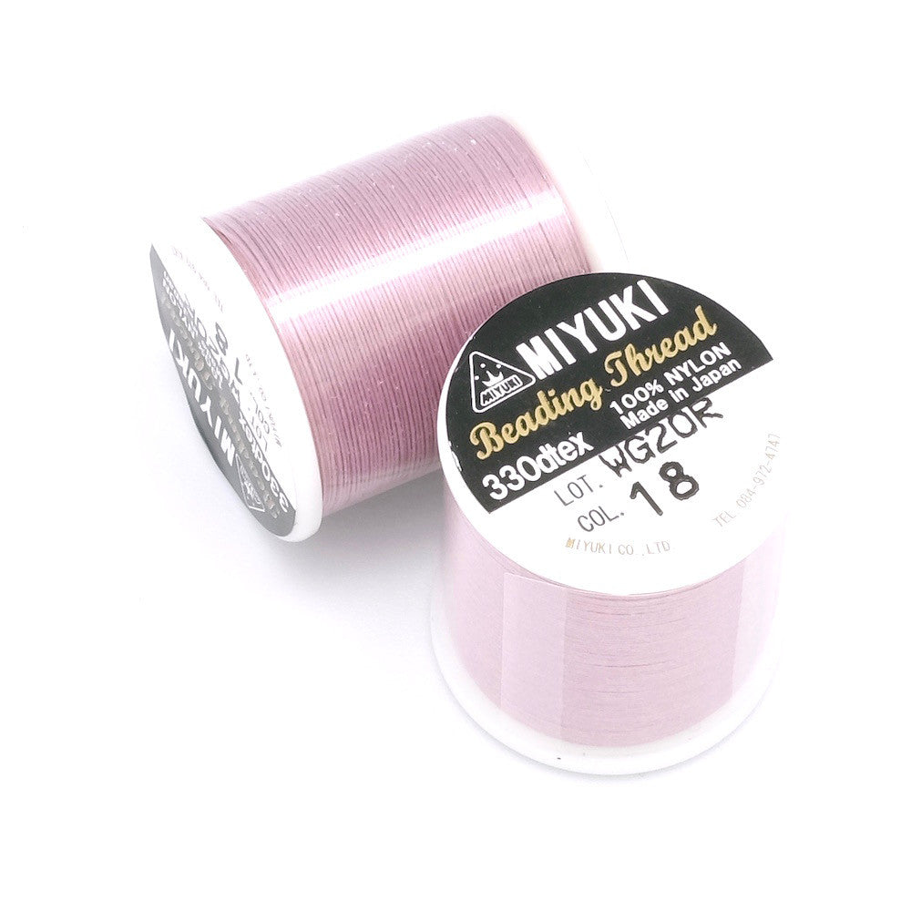Bobine de 50 mètres de fil nylon Miyuki Beading thread 0,25mm Rose N°18