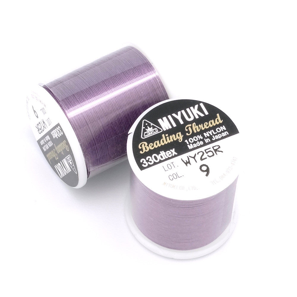 Bobine de 50 mètres de fil nylon Miyuki Beading thread 0,25mm Violet pourpre N°9 