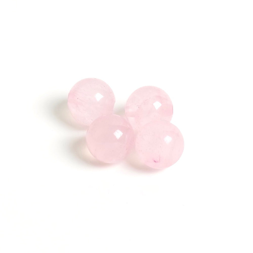 4 perles rondes 8mm naturelles de Quartz rose