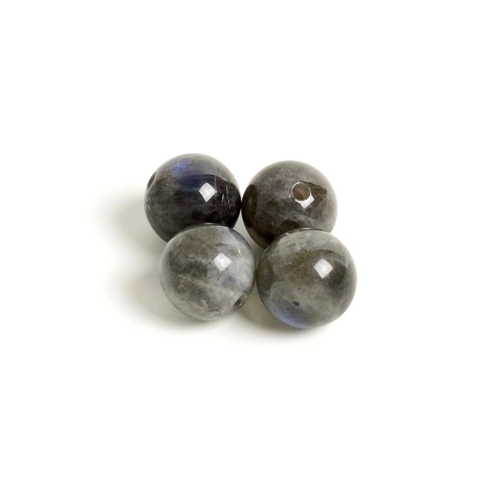 4 perles rondes 8mm naturelles de Labradorite