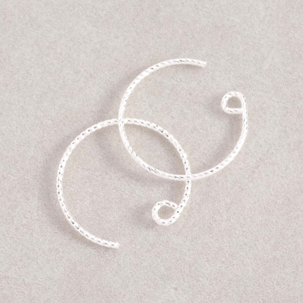 Boucles d'oreilles Crochets ronds en laiton Argenté 925 Premium, la paire