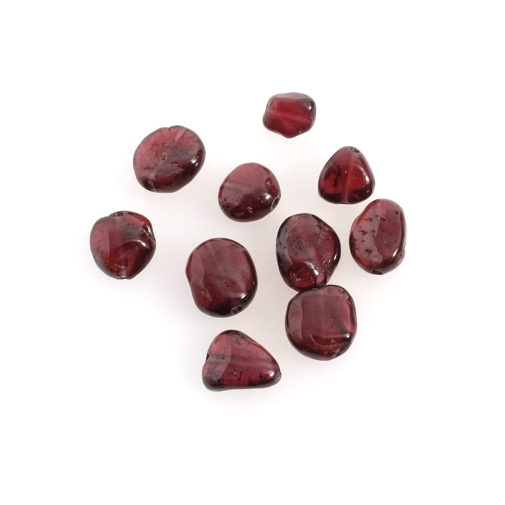 10 perle naturali irregolari in granato