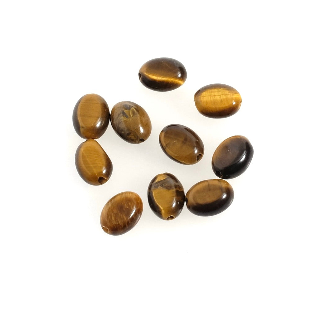 10 perle ovali 6x8mm nell&#39;occhio tigre