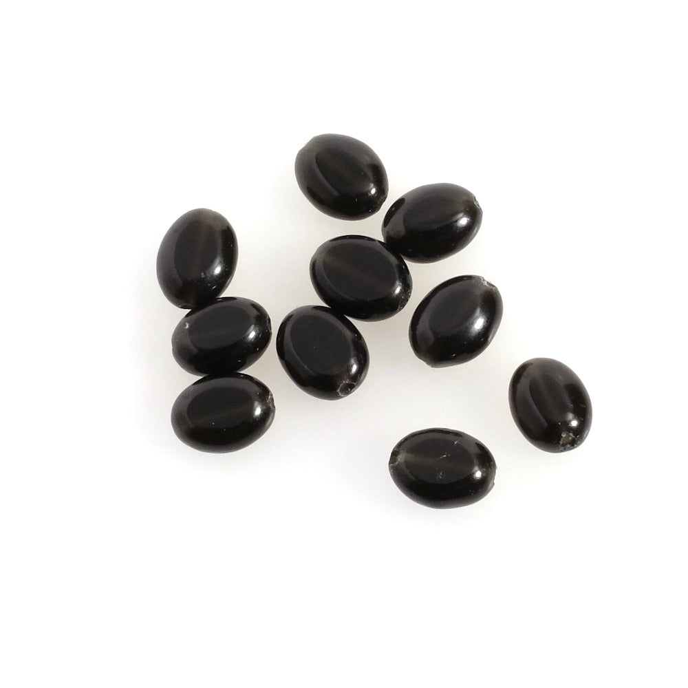 10 perles ovales 6x8mm en Onyx noire