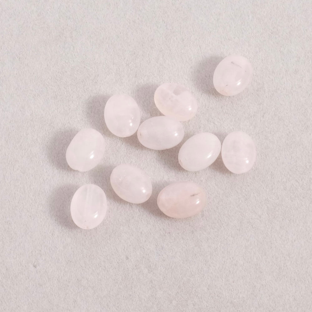 10 perles ovales 6x8mm en Quartz rose