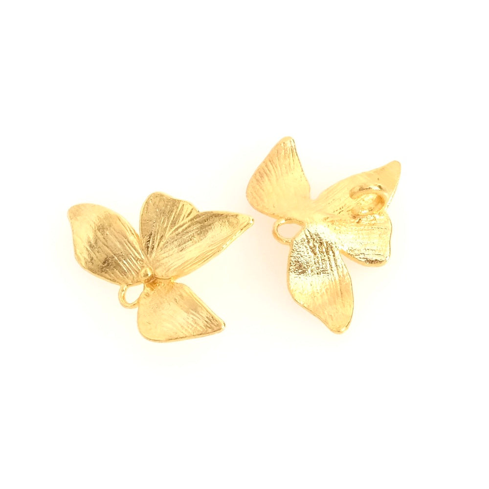 Pendentif Fleur Orchidée en laiton doré à l'or fin 24K Premium