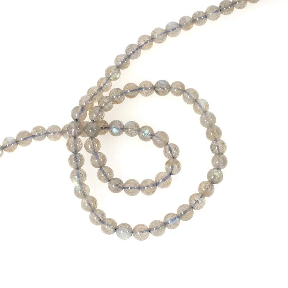 Fil de perles rondes 4,5mm en pierre naturelle de Labradorite