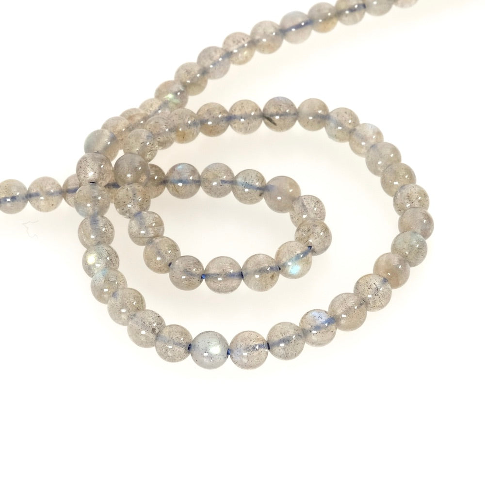 10 perles rondes 4,5mm naturelles de Labradorite