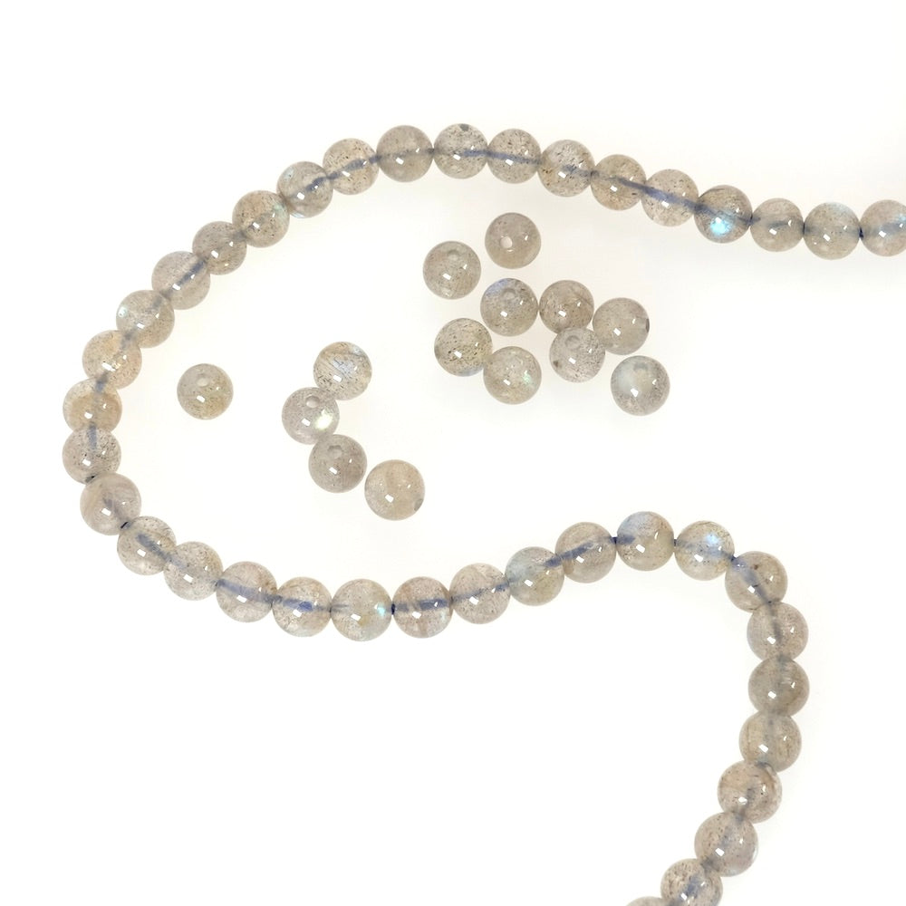 10 perles rondes 4,5mm naturelles de Labradorite