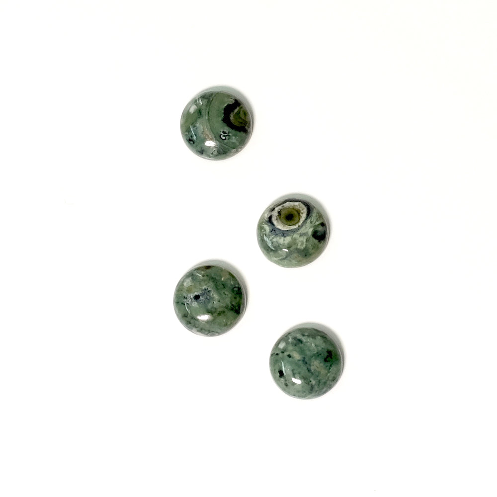 Cabochon pierre naturelle 8mm Jaspe vert