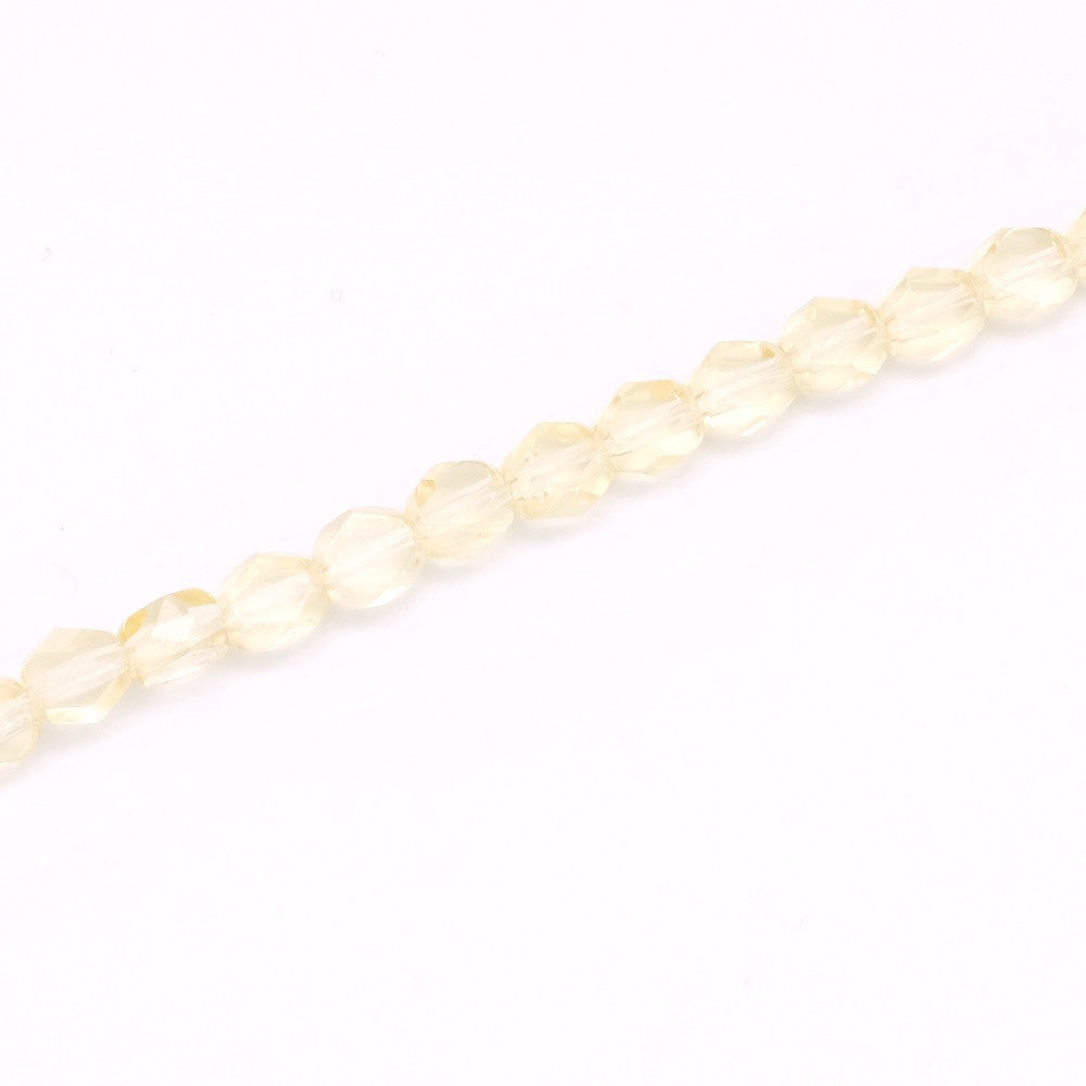 Fil de 20 véritables perles de Bohème en verre palets à facettes jaune transparent 