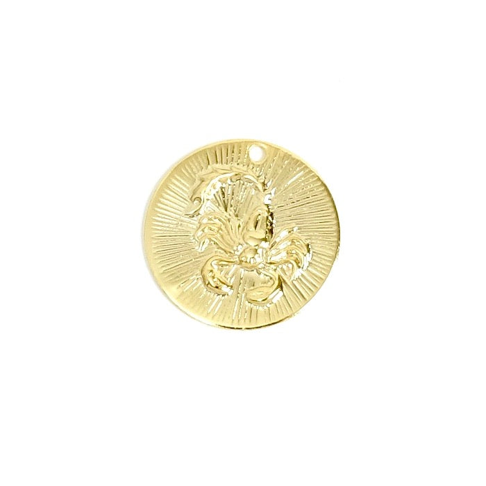 2 pendentifs signe astrologique Scorpion en laiton Doré à l'or fin 24K