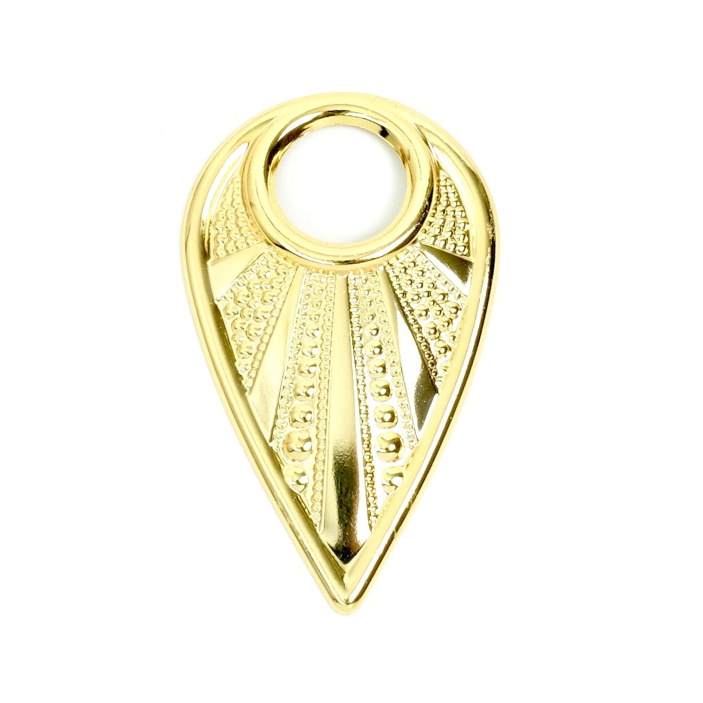 Pendentif Goutte ethnique en laiton Doré à l'or fin 24K