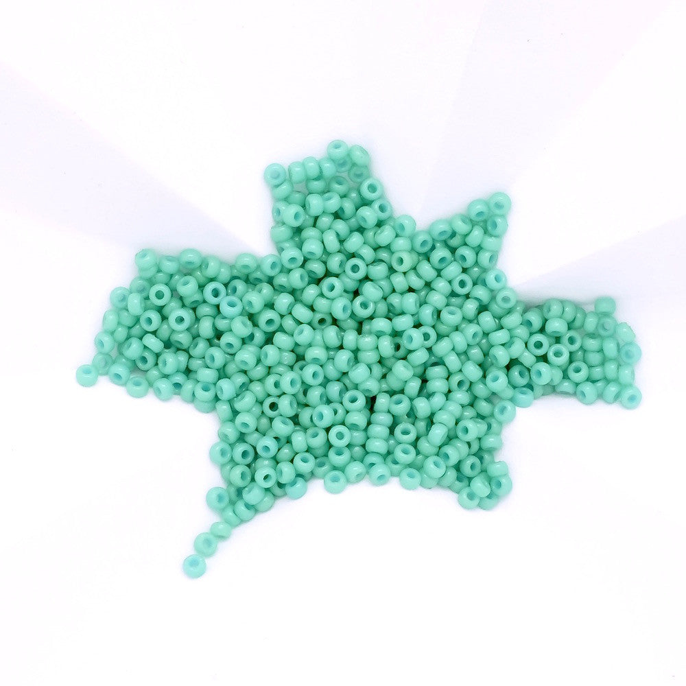 8 grammes de perles Miyuki Rocailles 11/0  Vert jade Duracoat N°4475
