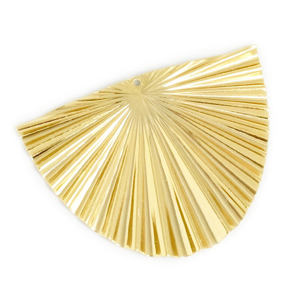 Pendentif demi-cercle ondulé en laiton Doré à l'or fin 24K