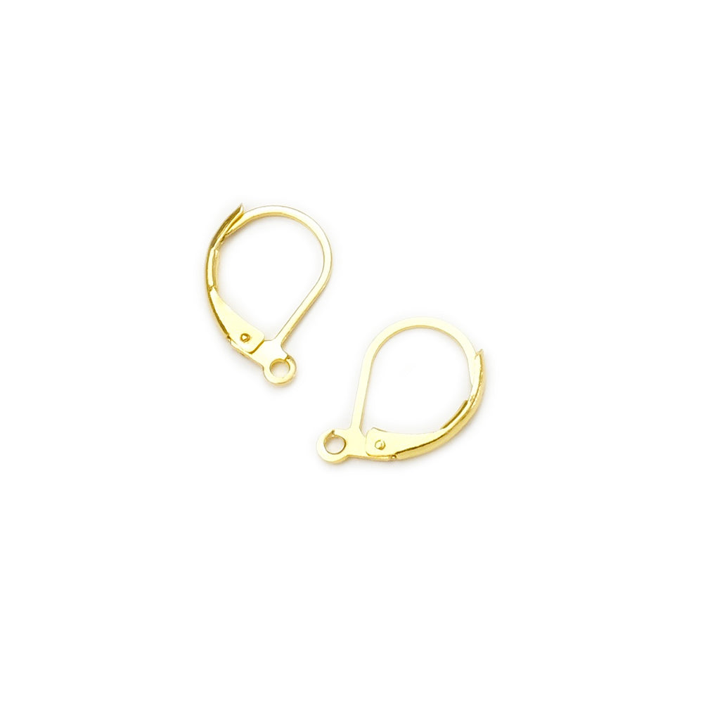4 boucles d'oreilles Dormeuses en laiton doré à l'or fin 24K