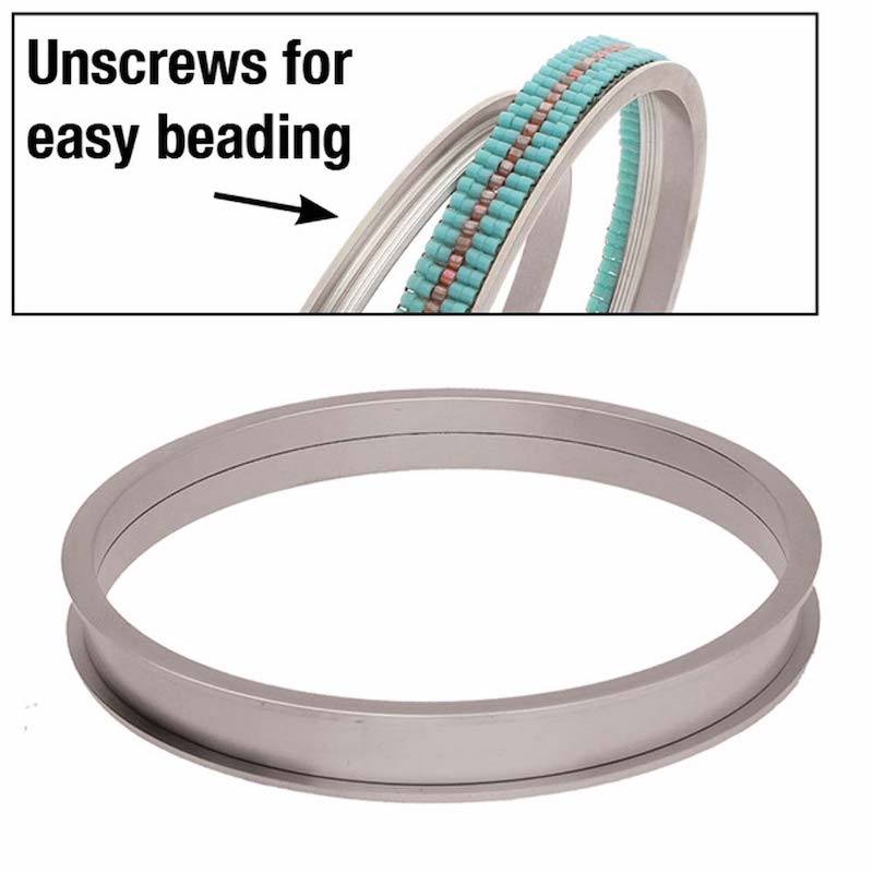 Bracelet jonc rigide Argenté pour tissage de perles Miyuki 6,5mm